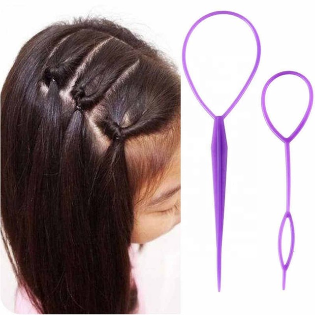 2Pcs Hair Tool Ponytail Creator Plastic Loop Styling Tools Pony